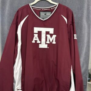 Texas A&M Aggies pullover windbreaker, size XXL, maroon and white.